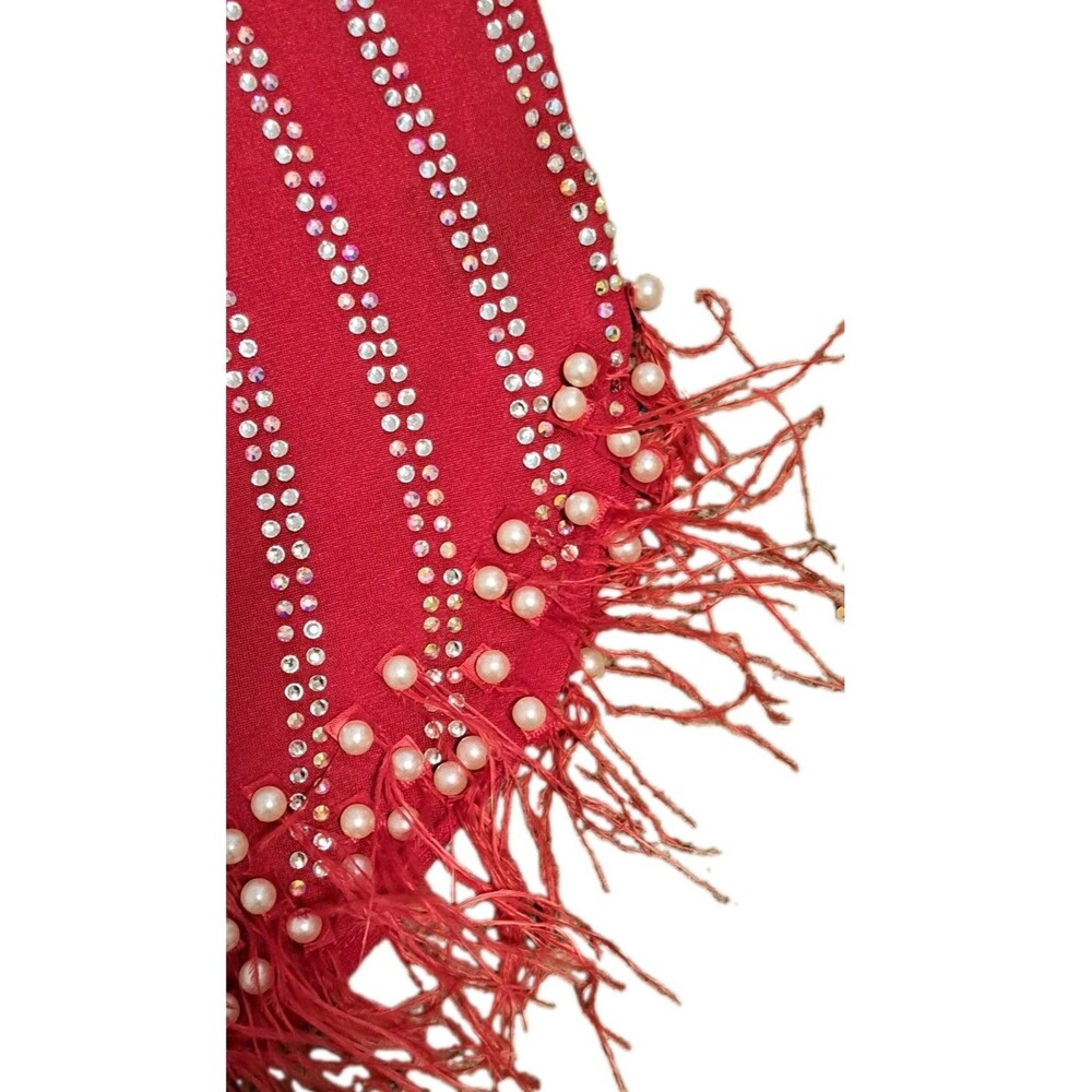 Fashion Nova NWT Glammed Up Embellished Red Mini Dress Misses Size Large - Picture 7 of 11